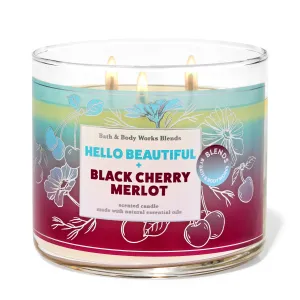 Hello Beautiful & Black Cherry Merlot by Bath & Body Works 3-Wick Scented Candle