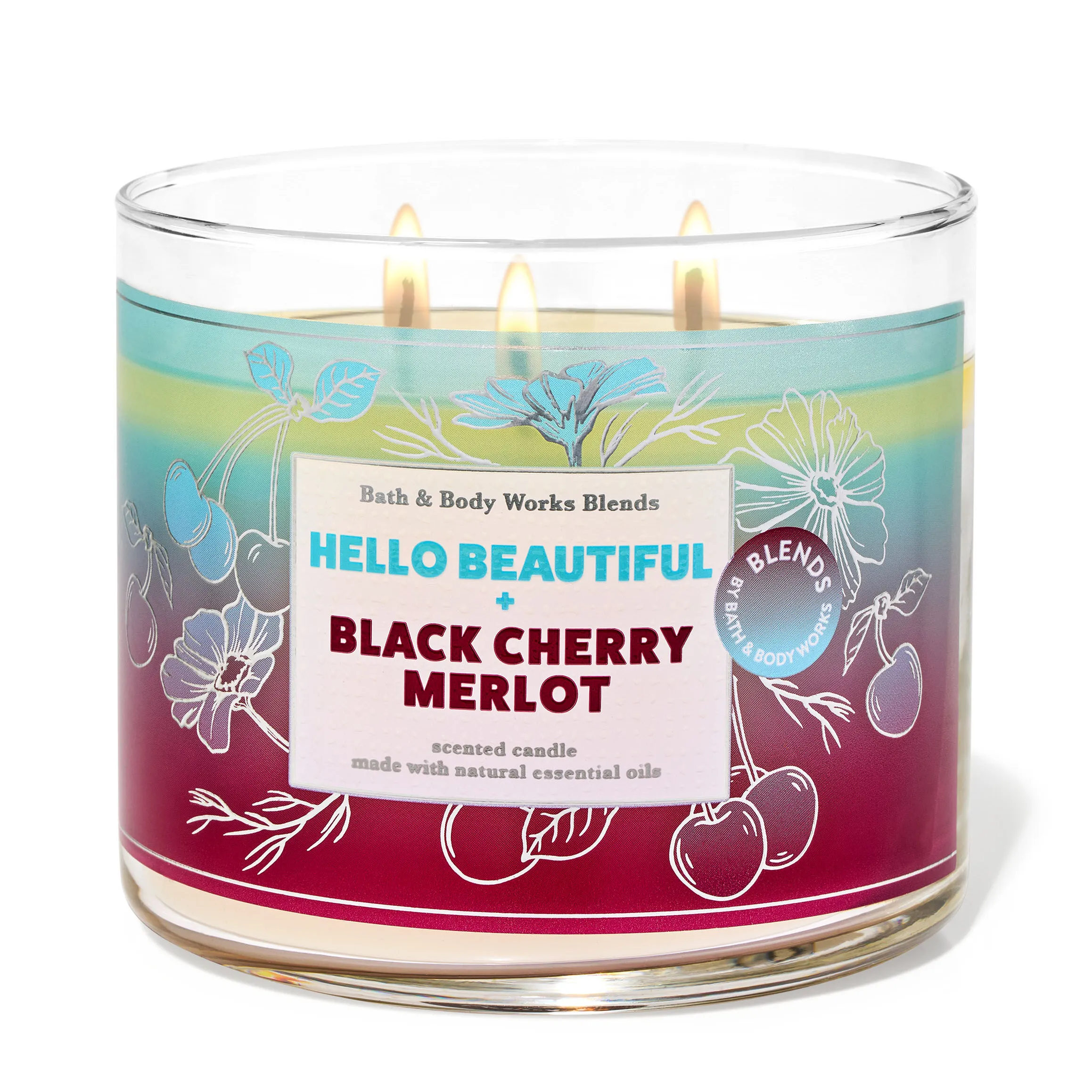 Hello Beautiful & Black Cherry Merlot by Bath & Body Works 3-Wick Scented Candle